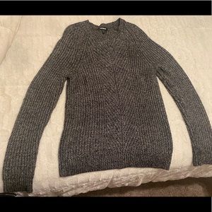 Express Black & White Heathered Sweater